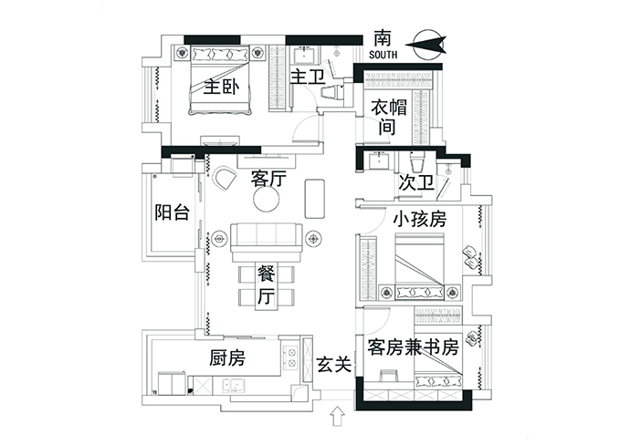 成都大晶裝飾公司現(xiàn)代風四居室裝修案例：一體式客餐廳設(shè)計 空間感爆棚5